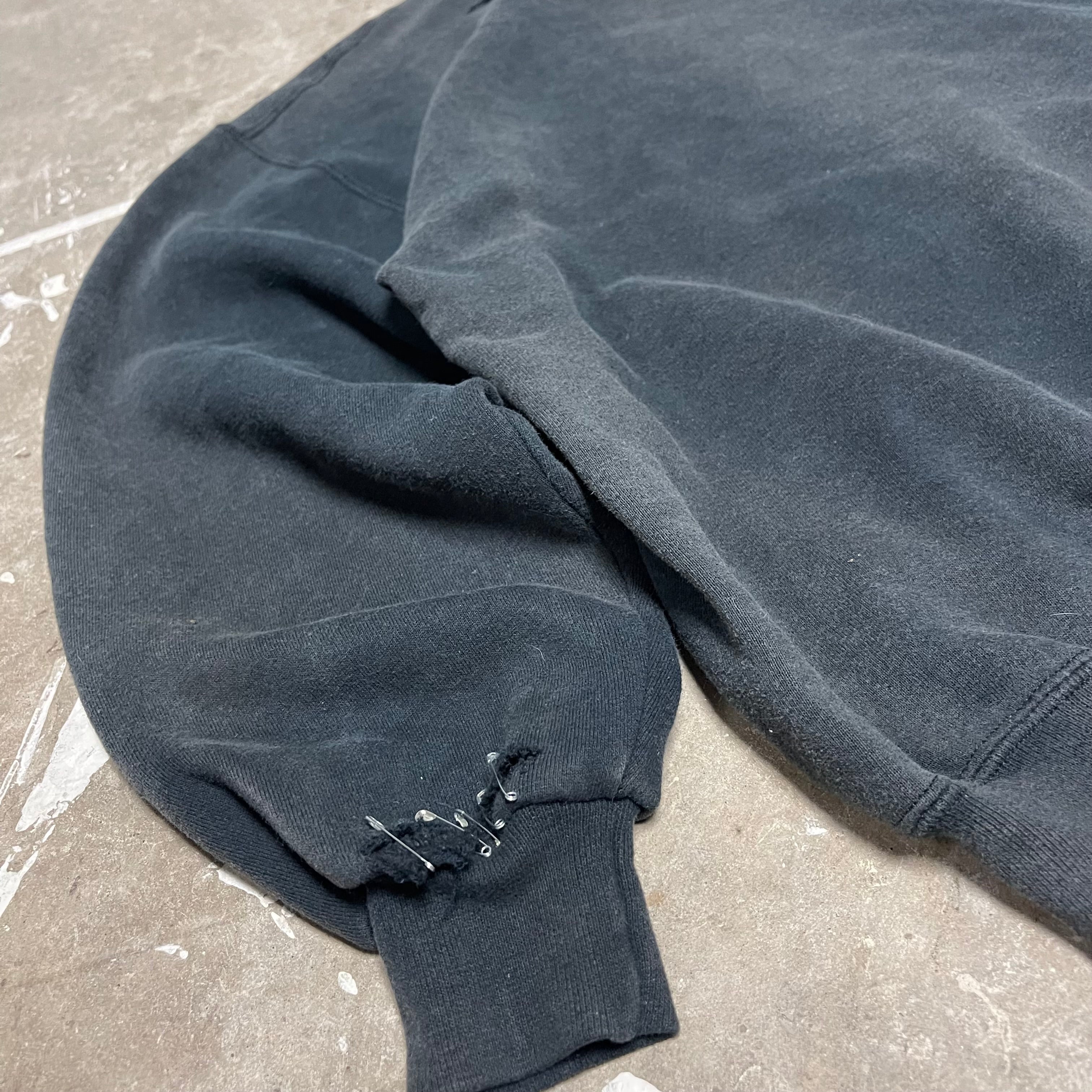 Vintage Faded and Distressed Russell Crewneck Black Blank