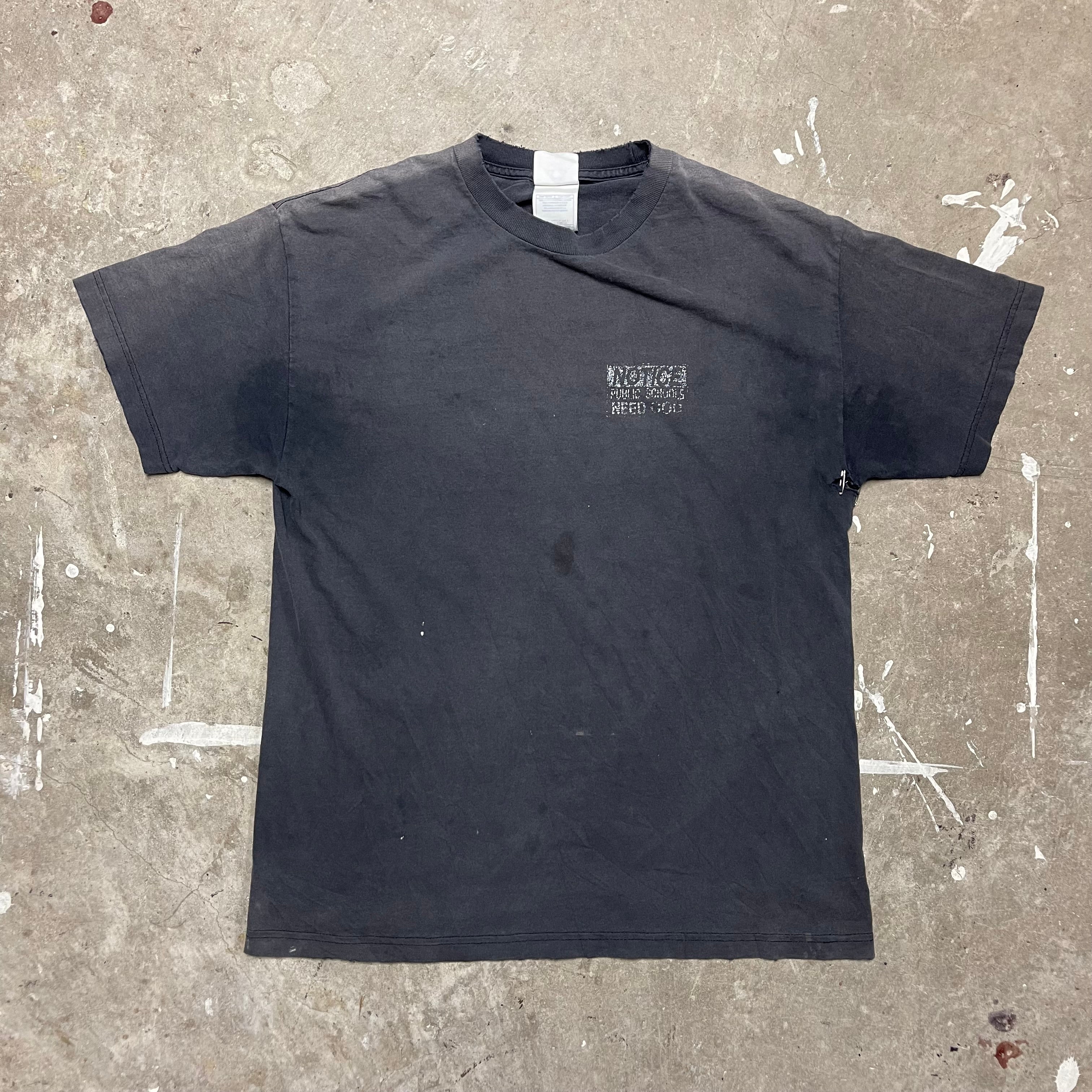 "Public Schools Need God" Faded and Distressed Vintage T-Shirt