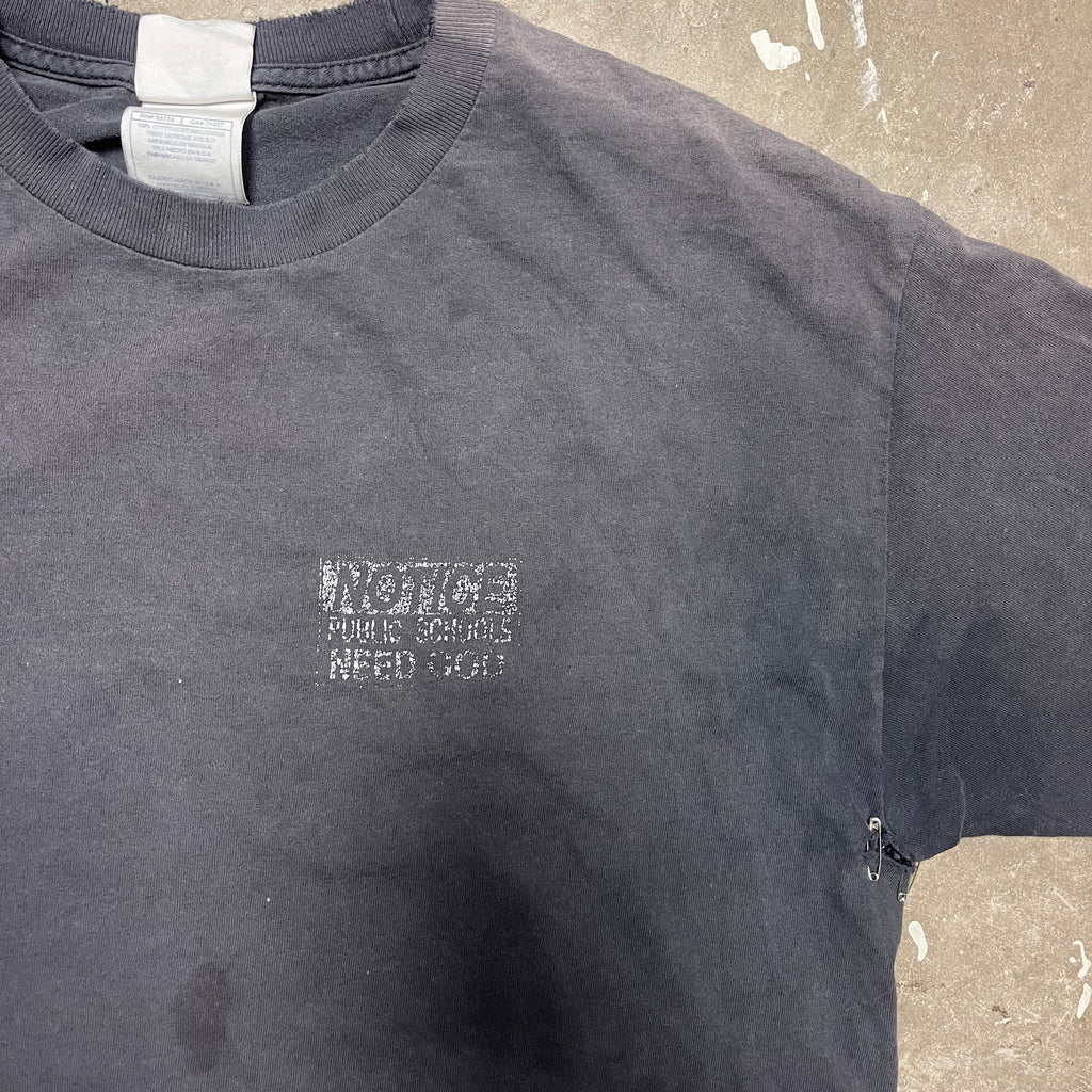 "Public Schools Need God" Faded and Distressed Vintage T-Shirt