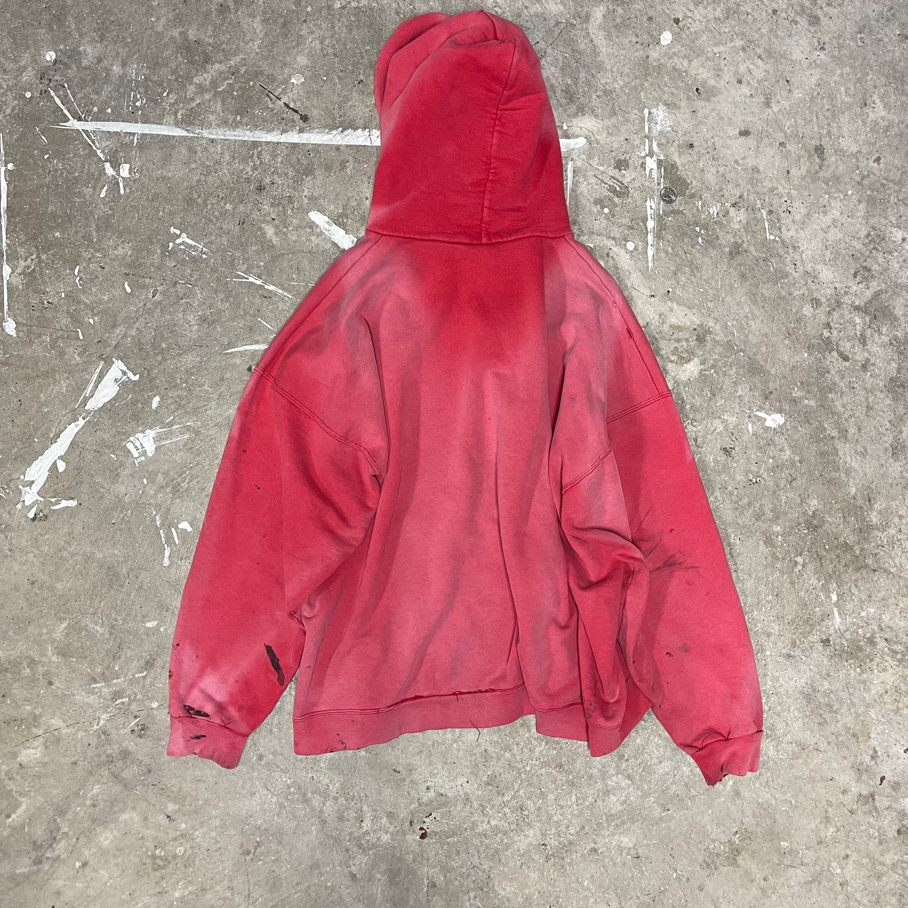 Vintage 90s Red Sun-Faded Hoodie