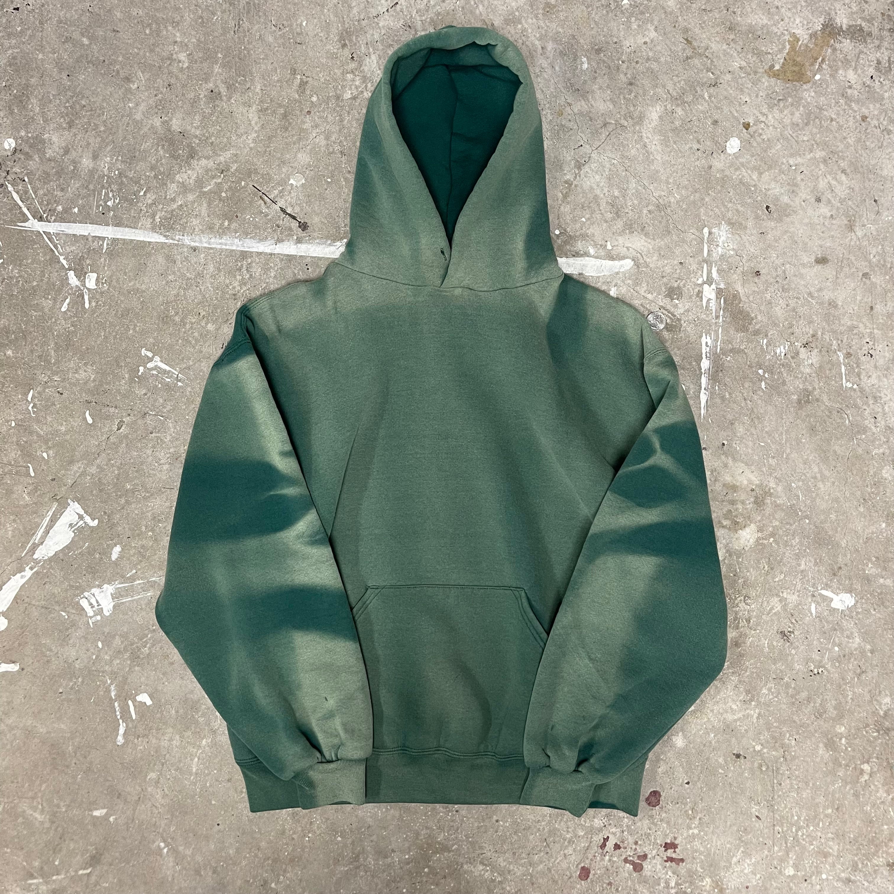Vintage Russell Athletic Green Sun-Faded Hoodie