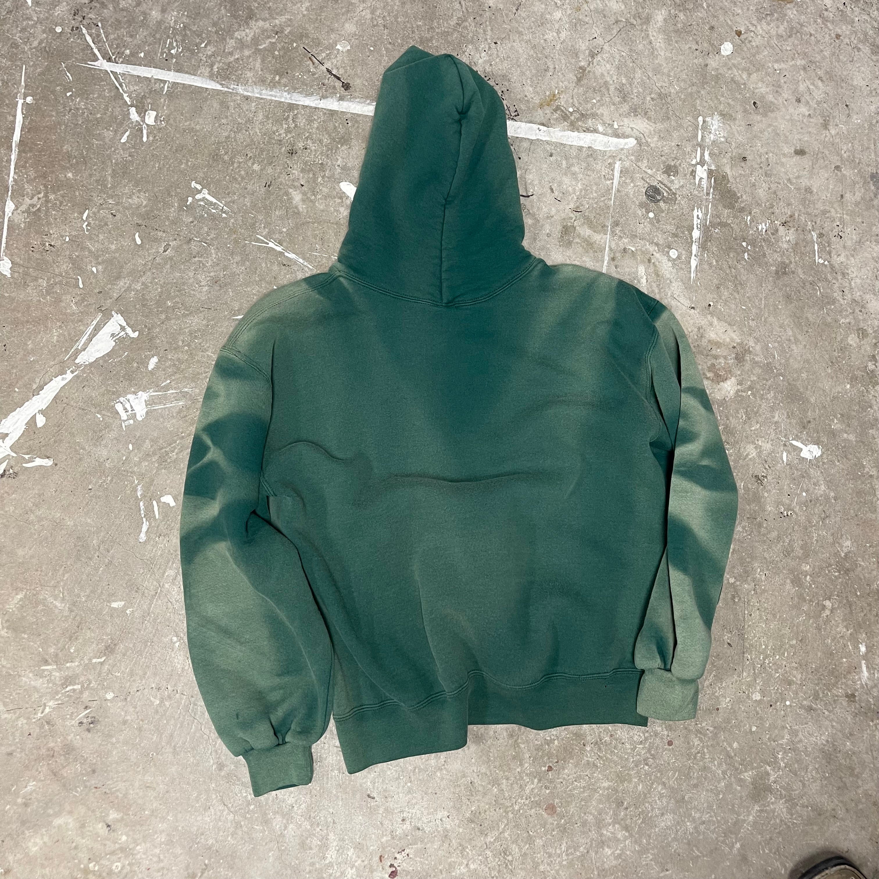 Vintage Russell Athletic Green Sun-Faded Hoodie