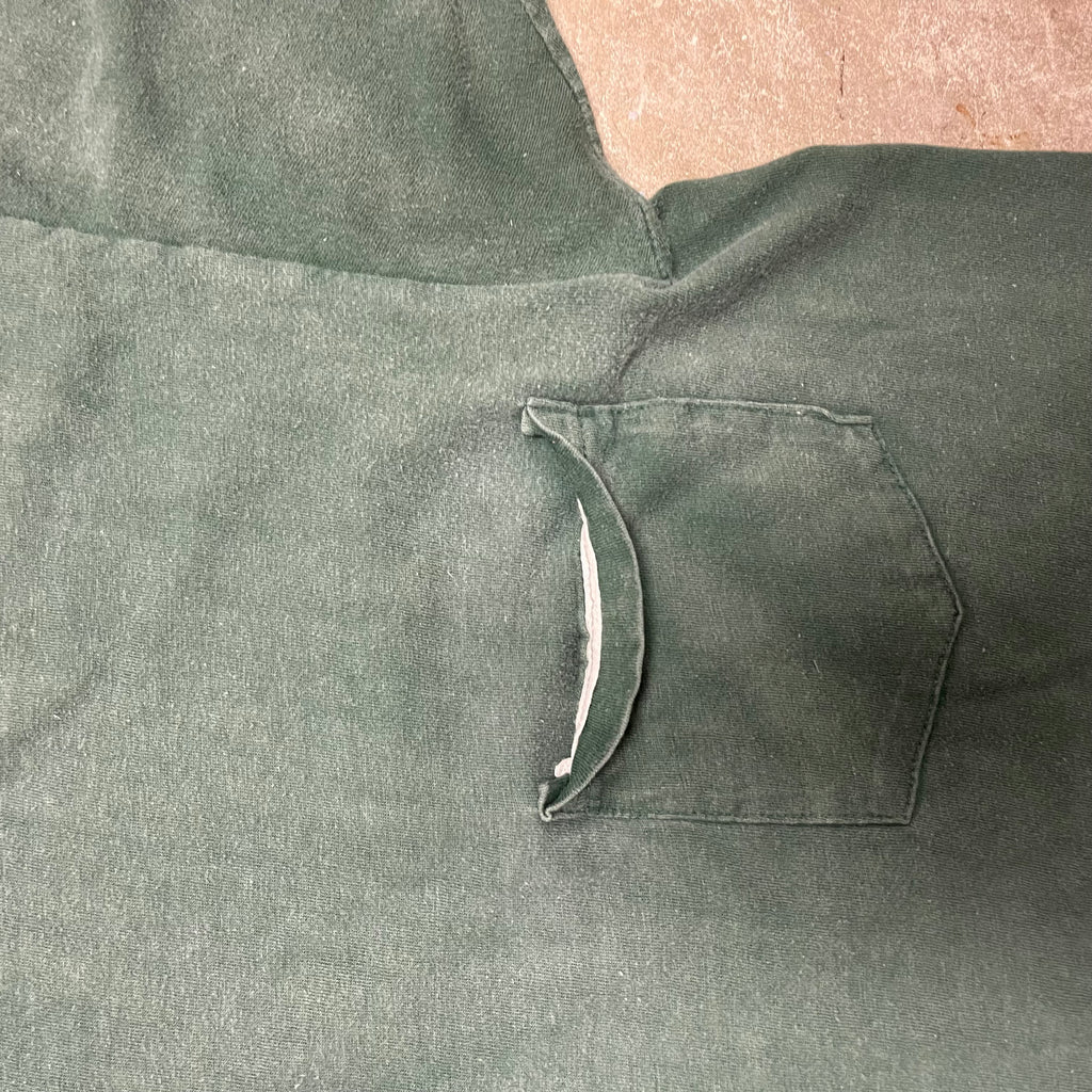 Vintage 70's  Sun-faded and Distressed Green Salvage ID Pocket T-Shirt