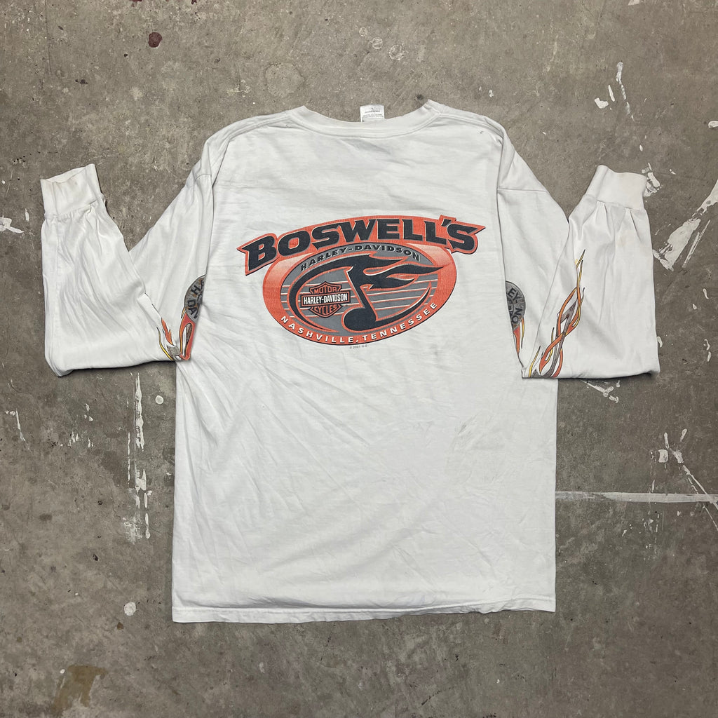 Vintage and Distressed Harley Davidson Long-Sleeve