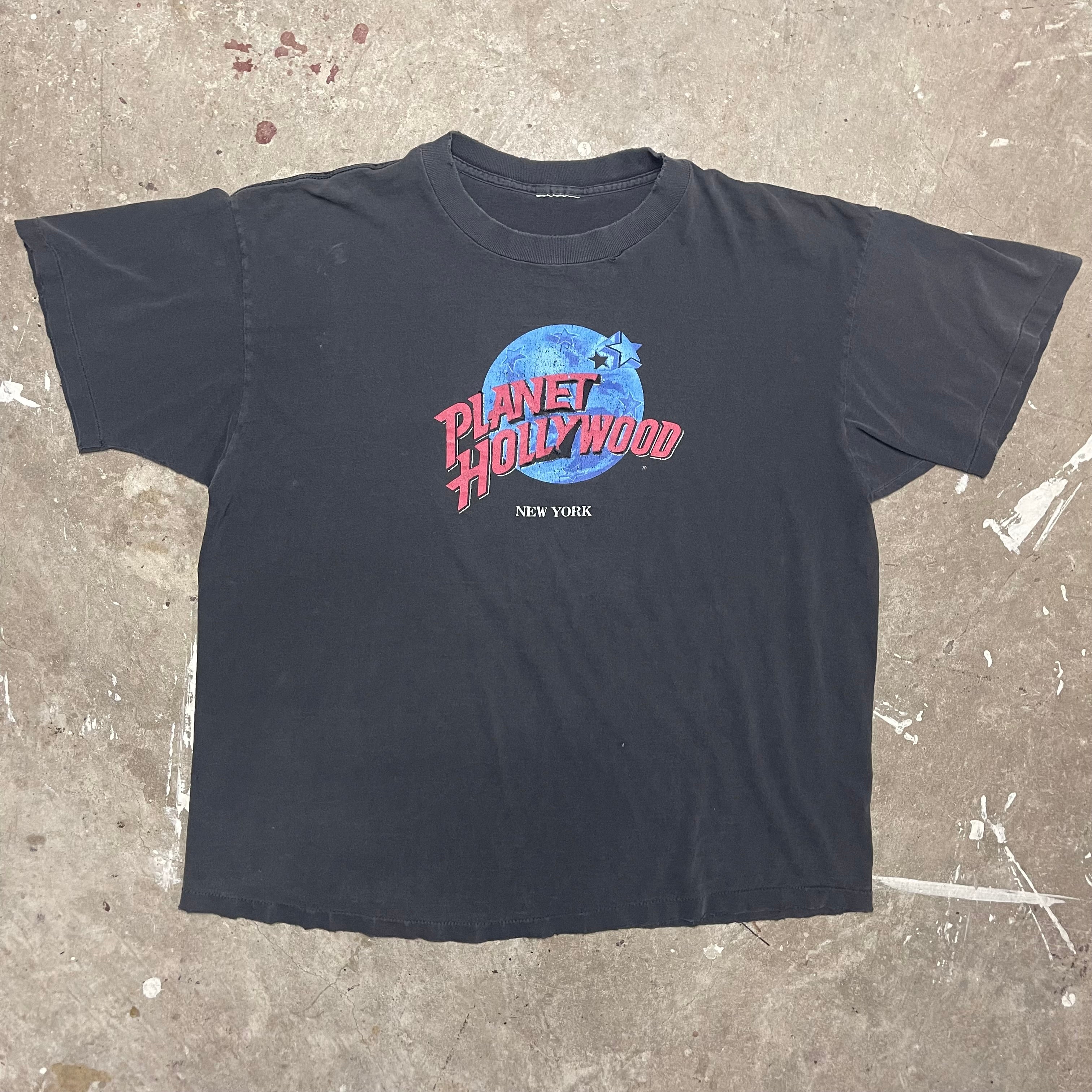 Faded and Distressed Planet Hollywood T-Shirt